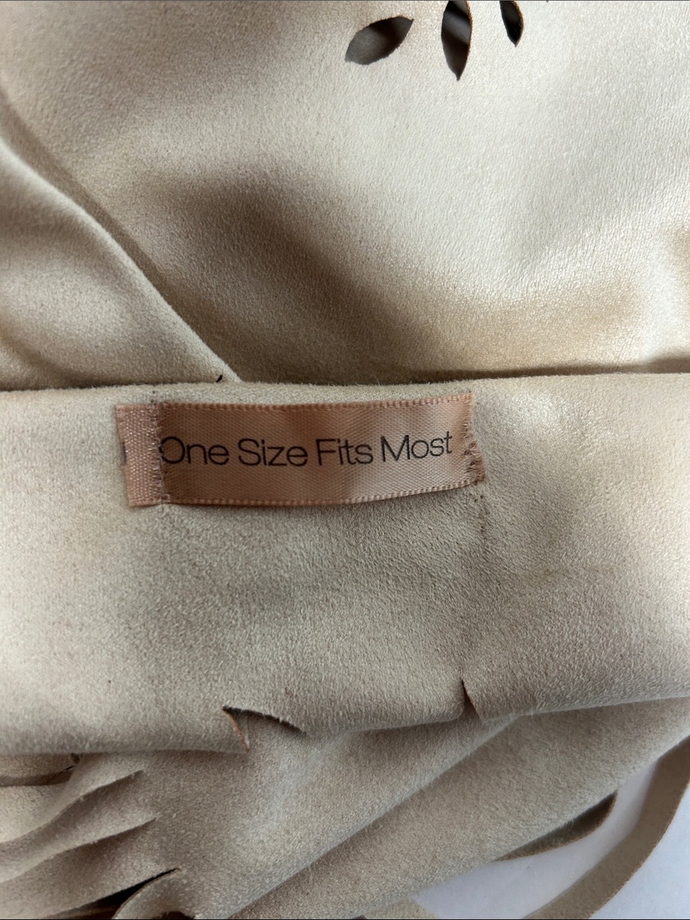 Fringe Suede Vest with Laser-Cut Mandala Design - Cream festival - Picture 5 of 5